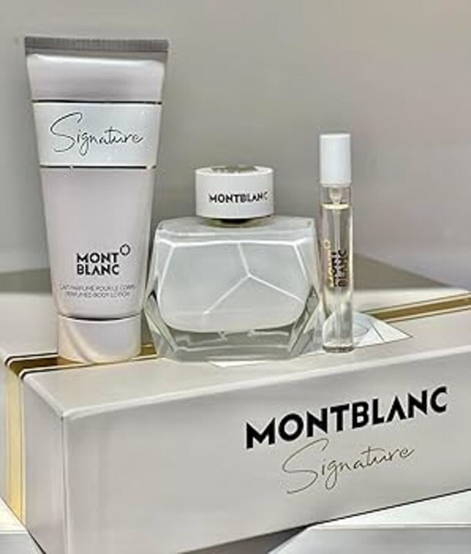 MONT BLANC SIGNATURE EDP 90ML + 7.5ML + 100ML BODY LOTION  SET FOR WOMEN